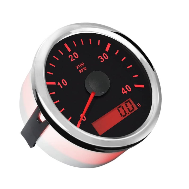 ELING Universal Diesel Tachometer RPM REV Counter with Hour Meter 4000RPM 85mm 12V 24V with Backlight - Image 2